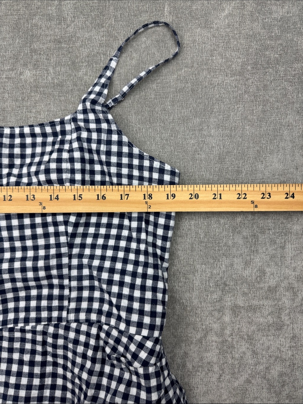 Abercrombie & Fitch Gingham Spaghetti-Strap Mini Dress Navy Women’s XL - Picture 11 of 12
